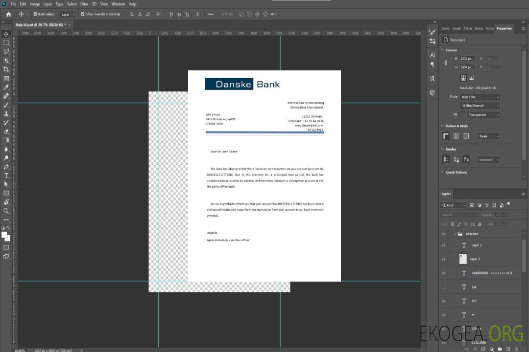 Référence Denmark , Danskebank , closure template